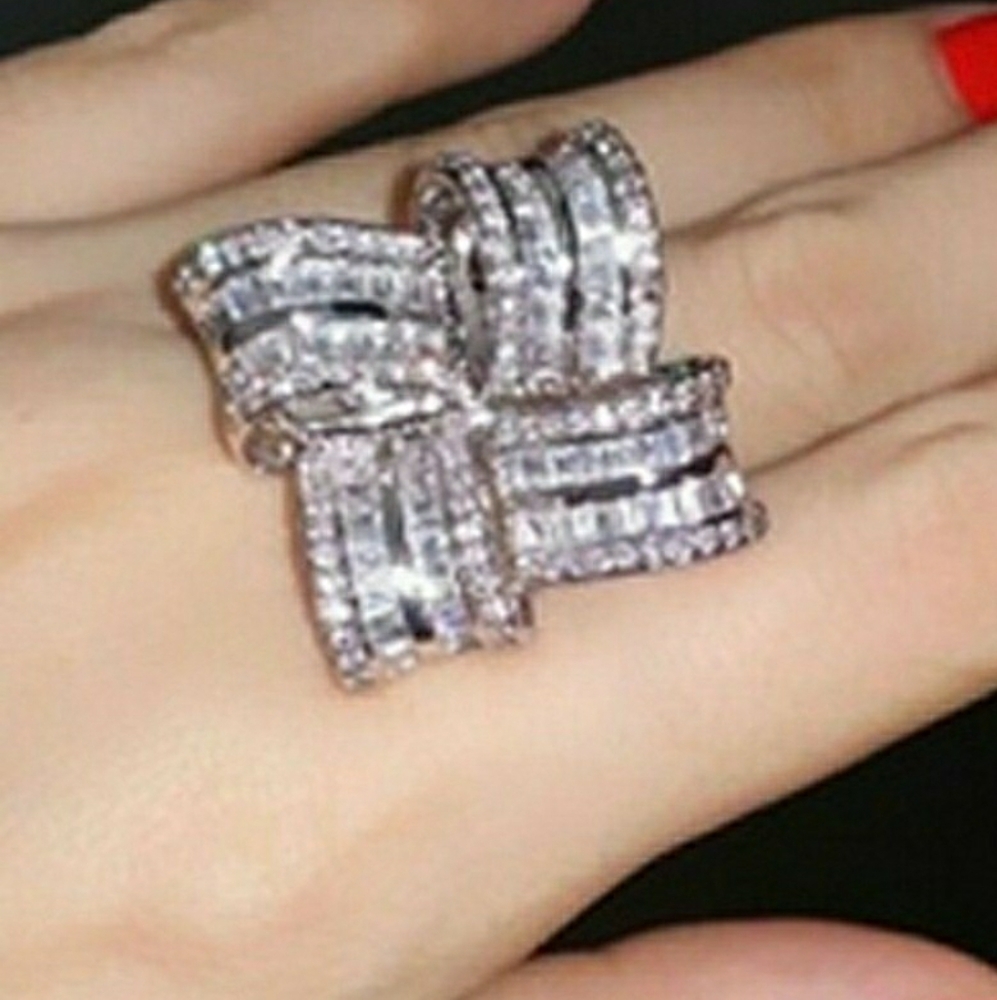 FIRM 6.7CT Baguette & Round Diamond Simulated Ring - Picture 5 of 5